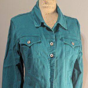 Teal denim jacket